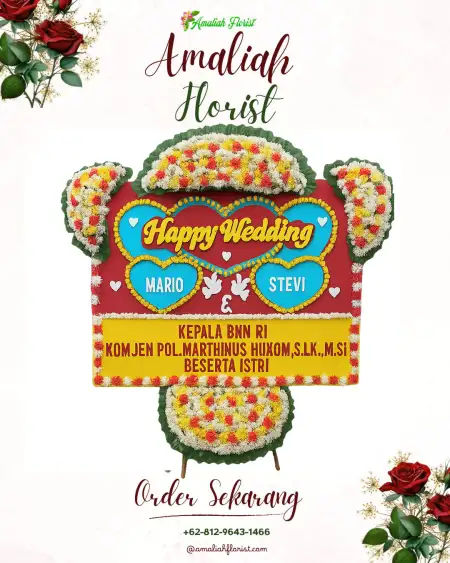 Papan Bunga Pernikahan Batok